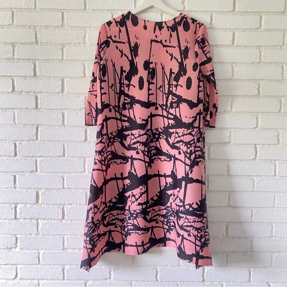 Pink Abstract Print A-Line Dress - Picture 4 of 9